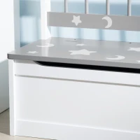 ZONEKIZ 2 In 1 Kids Storage Bench, Toy Box w/ Safety Rod - Grey(m-10)
