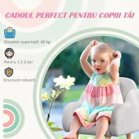 ZONEKIZ Fotoliu pentru Copii până la 3 Ani cu Brațe cu Model de Nor din Material Textil, 46x51x55cm, Gri(m-7)