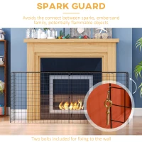 HOMCOM Extendable Fire Guard Screen, Freestanding Fire Screen Spark Guard, Folding Fireplace Cover, Wire Mesh, Child & Pet Safety Barrier for Fireplaces, 81.5-160cm, Black(m-5)
