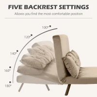 HOMCOM Sleeper chair, guest bed, wooden armrests, metal frame, up to 120 kg, 102x73x81cm, Light brown(m-5)