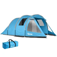 Outsunny Campingzelt Trekkingzelt Zelt, wetterbeständig, 2 Räume,  475 x 264  cm Breite x 172, Blau(m-12)