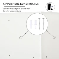 HOMCOM Opbergrek voor Kinderen, 3 Vliesladen, MDF, Kipveilig, Wit(m-4)