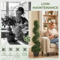 HOMCOM Decorative Artificial Plants Set of 2, UV Resistant Fake Plants in Pot for Indoor Outdoor Decor, 120 cm, Deep Green(m-6)