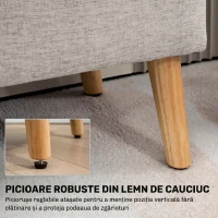 HOMCOM bancă cu spațiu de depozitare 110 x 39 x 45 cm din material cu aspect de in, picioare din lemn de cauciuc, capacitate 220 kg, bej(m-5)