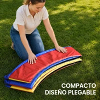 HOMCOM Cubierta de Protección Acolchada Borde de Seguridad para Trampolines Cama Elástica con Diámetro Ø305 cm Sin Agujeros para Poste Multicolor(m-7)