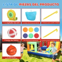 AIYAPLAY Castillo Hinchable Acuático con Soplador 550W 9 en 1 con Tobogán Trampolín Escalada 2 Piscinas Canasta Columna de Boxeo(m-8)