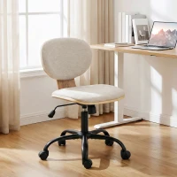 HOMCOM Home Office Desk Chair Rocking Function Ergonomic Swivel Chair with PU Wheels, Light Grey(m-8)