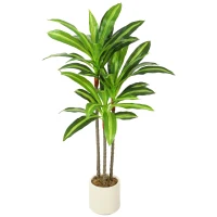 HOMCOM 90cm Lifelike Fake Tree, Artificial Dracaena Tree with Bendable Trunks, Green(m-15)