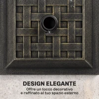 Outsunny Basamento per Ombrellone da Giardino in Resina e Acciaio Stile Vintage(m-6)