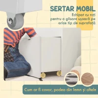 AIYAPLAY Bibliotecă pentru copii cu vârsta între 3-8 ani, cu 3 rafturi și sertar inferior, din MDF, 62,5x30x70 cm, alb(m-6)
