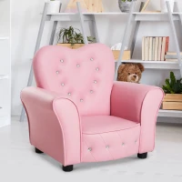HOMCOM Kids Armchair Toddler Chair Seating Relax Playroom Seater Girl Princess Pink(m-10)