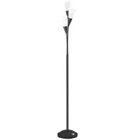 HOMCOM Modern Standing Lamp, 3-Light Upright Floor Lamps for Living Room, Black(m-1)
