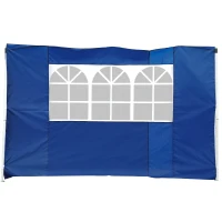 Outsunny 2 Paredes Laterales para Carpas de 3 x 3 m/3 x 6 m, 300x200 cm, Paredes Laterales de Repuesto para Cenador de Tela Oxford con Ventana, para Jardín, Exteriores, Fiestas, Azul(m-7)