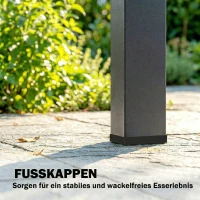 Outsunny Gartentisch, Esstisch für 6 Personen, Balkontisch mit Metallrahmen, WPC Lamellentischplatte, 155 x 88 x 72 cm, Braun(m-7)