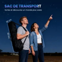 Outsunny Télescope Astronomique pour Adultes et Débutants 70 mm, 2 Oculaire 40X/16X, Trépied Réglable, 80 x 80 x 135 cm, Blanc(m-9)