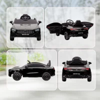 AIYAPLAY Mașină electrică pentru copii Mercedes-benz AMG CLA 45, telecomandă, viteză reglabilă (3-5 km/h), far LED muzică, negru(m-9)