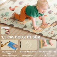 AIYAPLAY Tapis de jeu pour enfant bebe, tapis d'éveil bébé pliable épais réversible en mousse, 196 x 176 x 1,5 cm, multicolore(m-6)