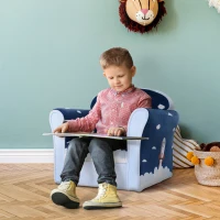 HOMCOM Children Chair Armchair Single Sofa,  50 x 39 x 44cm, for 18M+, Blue(m-2)