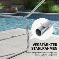 Outsunny Ligstoel liggen ligbank voor buiten stoel relax lounger lounger voor in het bad tweebenig 4 kleuren(m-7)
