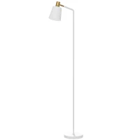 HOMCOM Modern Standing Lamp, Floor Lamp with 350° Rotatable Head for Living Room, White(m-1)