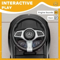 AIYAPLAY Official Mercedes-Benz Ride On Car, Foot to Floor Sliding Walker with Horn, Engine Sounds and Under-Seat Storage, Black(m-6)