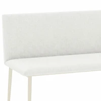 HOMCOM Eetkamerbank zonder armleuningen, linnenlook stof, keukenbank met rugleuning en metalen poten, beige(m-10)