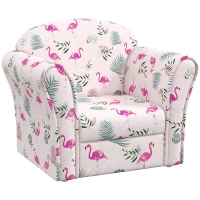 AIYAPLAY Kids Armchair with Flamingo Design, Wooden Frame, for Bedroom, Playroom, Kids Room - Pink(m-1)