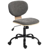 HOMCOM Home Office Desk Chair Rocking Function Ergonomic Swivel Chair with PU Wheels, Grey(m-15)