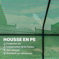 Outsunny Mini Serre de Jardin mini serre tunnel 270L x 90l x 90H cm toit pointu Acier PE Haute densité 140 g/m² Anti-UV 3 fenêtres avec Zip enroulables Vert(m-4)
