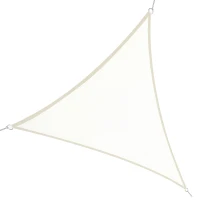 Outsunny Toldo Vela Triangular 5x5x5 m Vela de Sombra para Jardín Patio Terraza Poliéster Anti UV Color Crema(m-1)