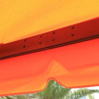 Outsunny Gazebo da Giardino 4x3m con Doppio Tetto e Tende Laterali, Arancione(m-9)