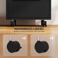 HOMCOM Schedario da Ufficio con 3 Cassetti, 4 Ruote, Cassettiera Ufficio con Serratura e 2 Chiavi, Nero(m-5)