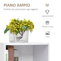 HOMCOM Libreria Bassa in Legno, Mobiletto Multiuso Design Moderno Bianco con Ripiano Regolabile 40x24x61cm(m-5)