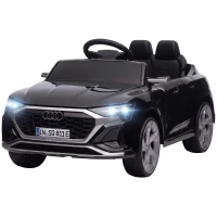AIYAPLAY Audi Q8 etron Sportback Licensed Ride on Car with Remote Control, Four-Wheel Suspension, Soft Start for Ages 3-4, Black(m-15)