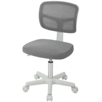 Vinsetto Small Office Chair without Arms, Ergonomic Swivel Mesh Desk Chair with Curved Back, Dark Grey(m-15)