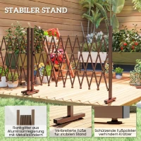 Outsunny Scherengitter ausziehbar 31-250cm Absperrgitter Scherensperre Garten Alu Braun(m-5)