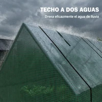 Outsunny Invernadero de Exterior Invernadero de Jardín 270x90x90 cm Tipo Caseta con 3 Ventanas Marco de Acero y Cubierta de PE 140g/㎡ para Cultivo Plantas Flores Tomates Verde(m-8)