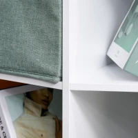 HOMCOM Meuble de rangement d'angle meuble enfant unité de rangement 9 niches 3 tiroirs non tissé MDF blanc(m-8)