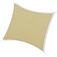 Outsunny Tenda Parasole Quadrata per Esterni in HDPE Traspirante, Protezione Raggi UV 95%, 360x360 cm(m-10)