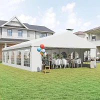 Outsunny Gazebo da Giardino 10x6m con Pareti Rimovibili e Finestre, Acciaio e Poliestere(m-9)