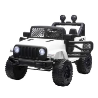 HOMCOM Voiture électrique Enfant Propulsion arrière 12 V 5 Km/h Max. télécommande Incluse Effets Lumineux sonores dim. 100L x 65l x 72H cm Blanc(m-11)