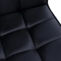 HOMCOM PU Leather Home Office Chair, Makeup Vanity Desk Chair with Mid Back, Armrest, Swivel Wheels, Adjustable Height, Black(m-7)