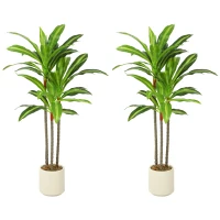 HOMCOM 90cm Lifelike Fake Tree, Artificial Dracaena Tree with Bendable Trunks, Green(m-1)