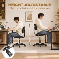 HOMCOM Small Armless Office Chair - Black(m-4)
