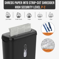 Efficient Paper Shredder with 3.17-Gallon Basket and P-2 Security Level, Perfect CD & Credit Card Shredder for Ofiices, 31L x 16W x 38H cm, Black(m-5)