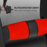 HOMCOM 2 in 1 Hanteln Set 20 kg verstellbare Kurzhantel & Langhantel professionell Dumbbell Krafttraining Schwarz(m-5)
