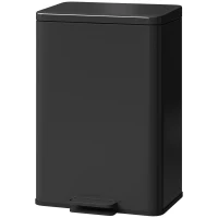 HOMCOM Mülleimer 20 L Treteimer mit Softclose-Deckel, Pedal, abnehmbar Inneneimer Mattschwarz, 34,2 x 30,6 x 44,2 cm(m-11)