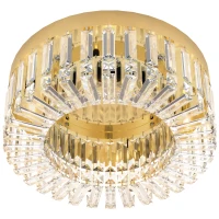 HOMCOM Crystal Chandeliers with 160 Crystal Pendants, 6-Light Ceiling Light for Living Room, Bedroom Dining Room, Gold Tone(m-11)