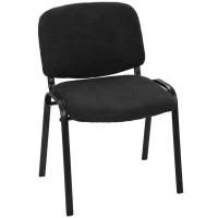 HOMCOM Meeting Chair, Stackable Ergonomic Office Chair with Padded Seat, Curved Backrest for Conference Room, Black(m-1)