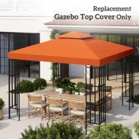Outsunny Techo de Repuesto para Cenador, 3x3 m, Cubierta de Repuesto con Techo Doble, 8 Orificios de Drenaje y Protección UV, SOLO Toldo de Recambio para Pabellón Gazebo, Rojo(m-10)